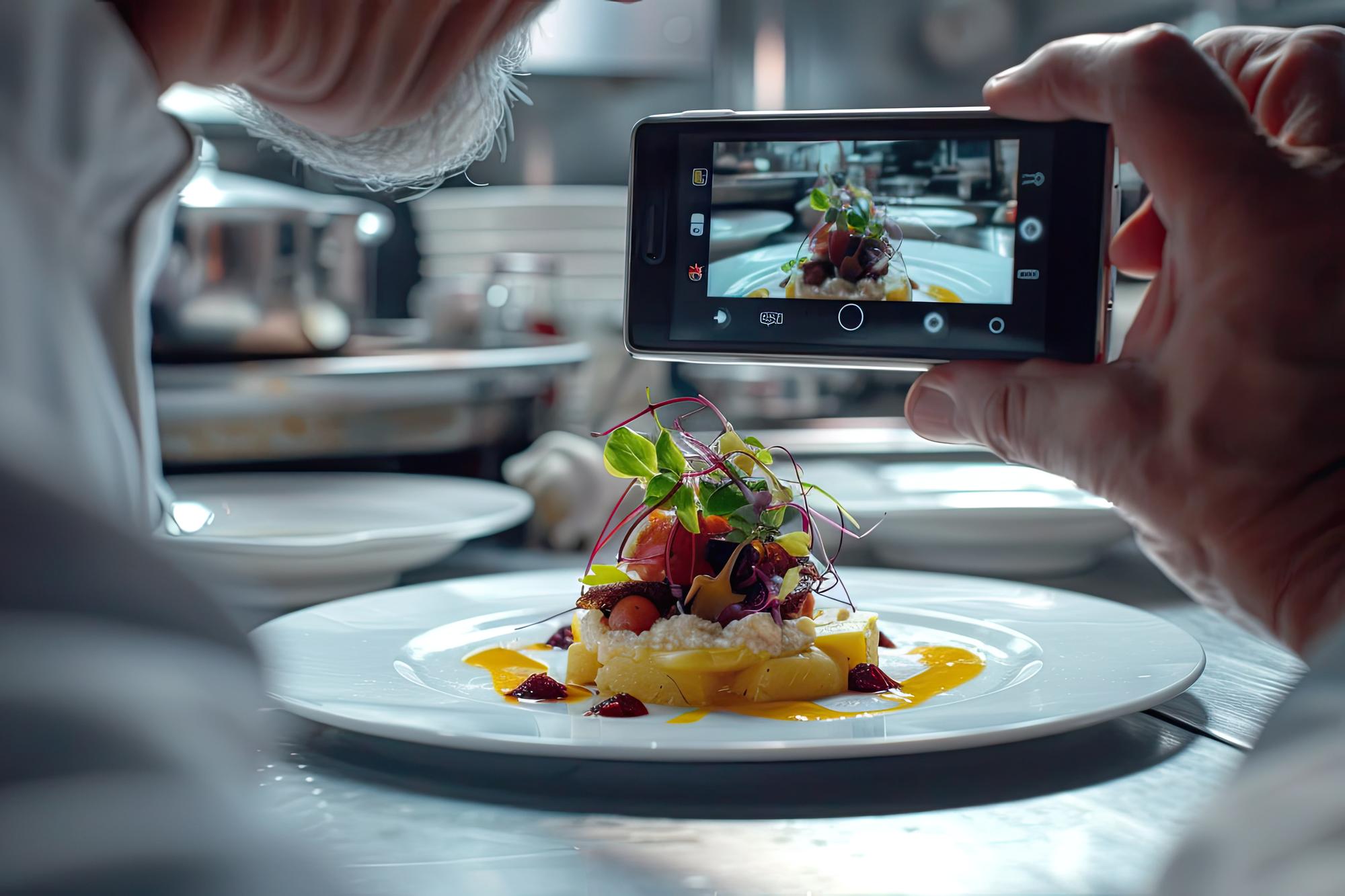Plated entree with modern plating style